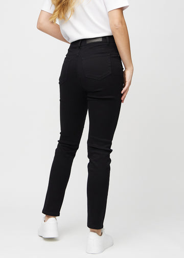 Schwarze slim jeans von hinten gesehen, sodass man das gesamte Produkt sehen kann.